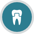 Animated tooth with dental crown representing restorative dentistry